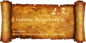 Lindtner Krisztián névjegykártya